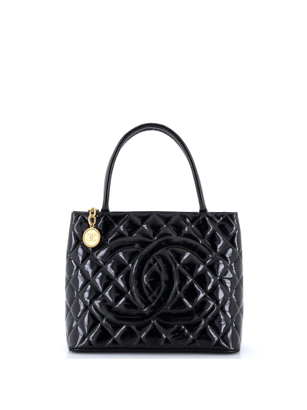 Chanel Medallion Tote Quilted Patent #342615C23B